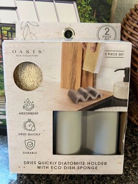 Oasis Diatomite Sponge Holder Set - Light Gray